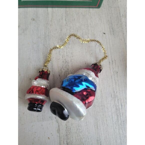 Unique Christmas House Santa Claus big mini pair ornament Xmas - Picture 6 of 6